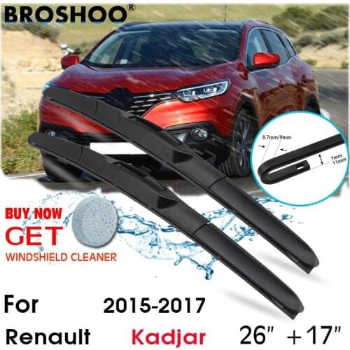 Car Wiper Blade Front Window Windscreen Windshield Wipers Blades J hook Auto Accessories For Renault Kadjar 26"+17" 2015-2017