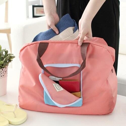 Foldable storage handbag travel hand single shoulder storage bag portable shopping bag