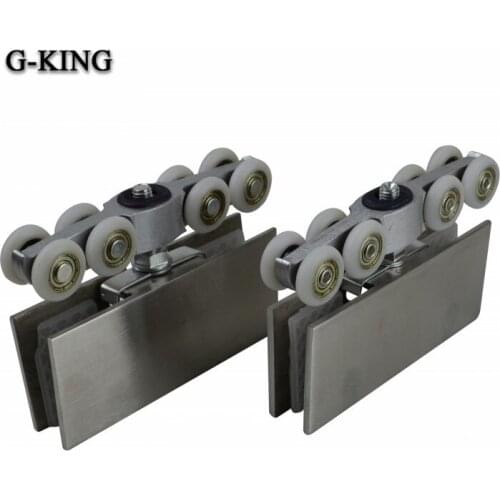 Stainless steel glass door hanging sliding new round of promotional glass glass door hanging sliding door wheel slip