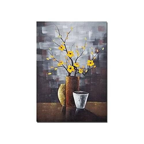 Silent Beauty Modern 100% Hand-painted Modern Abstract Flower Oil Paintings on Canvas Art for Home Decorations Art Work