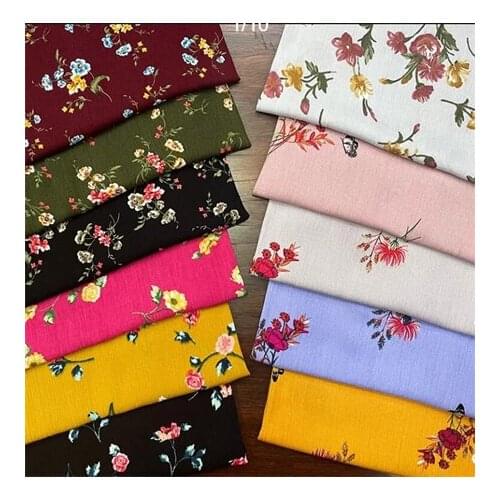 Rayon fabric dark floral printed fabric dress fabricLFCK080069