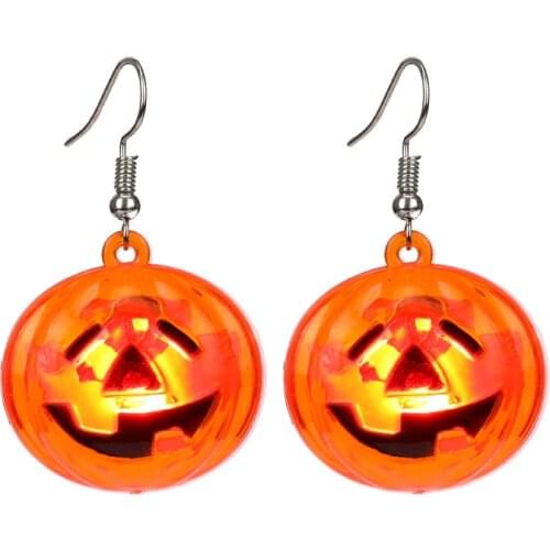 Pumpkin Glow Earrings Nightclub Party Party Accessories LED Lights Pumpkin Skull Glow Earrings Charm Gift