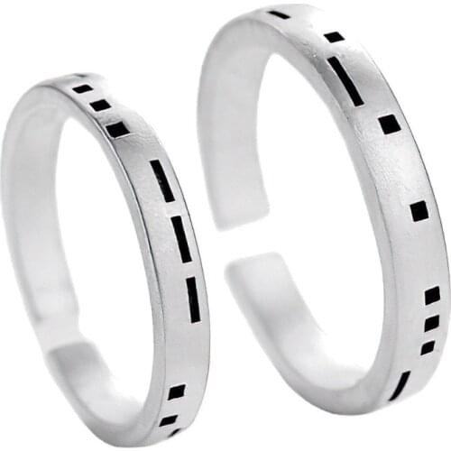 Uloveido 925 sterling silver open design couple ring Moss secret language of love retro style SALRG94