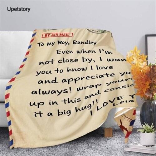 Upetstory Letters Blanket To My Daughter/Wife/Son/Girlfriend Warm Cozy Letter Throw Blanket for Bed Sofa Couch Birthday Gift