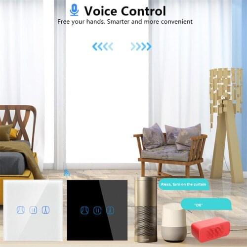 Tuya App Remote Control WiFi Curtain Switch Module With touch Panel For Roller Shutter Blind Motor Google Alexa Voice Control
