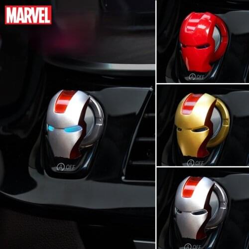 Iron man car one-click start protective cover Marvel ignition switch trim button trim ring auto interior supplies