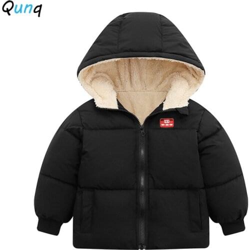 Qunq Toddler Girls Winter Coat Thick Warm Cotton-Padded Baby Boys Outerwear 2020 New Hooded Zipper Children Kids Puffer Jacket
