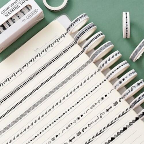 10 Pcs High quality creative color paper stickers DIY album decoration plastic hand tape Pink Chinese style hot selling