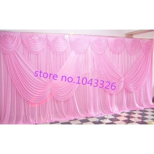 10ft H *20ft W (3*6m) ice silk fabric ready made butterfly swag Wedding party event decoration Drapery curtain stage Backdrop