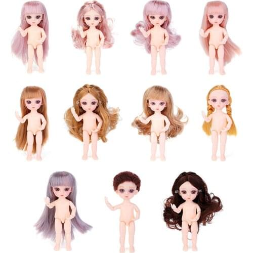16CM 1Pcs Small Pudding Acrylic Doll Mini Princess Simulation Doll With 3D Acrylic Beauty For Girls Joint Doll Gift For Girls