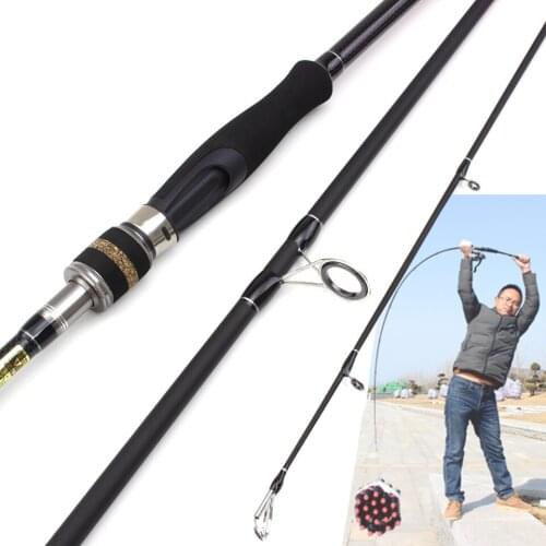2.7M Spinning Casting Fishing Rod MH/H power Lure Weight 10-45g carbon spinning Trout Rod 3 Section fishing pole