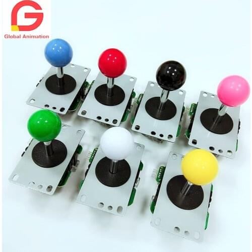 2 PCS High Quality Copy Sanwa Joystick With 5 Pin round restrictor gate For Game Machine Multi Color Red Yellow Green Blue