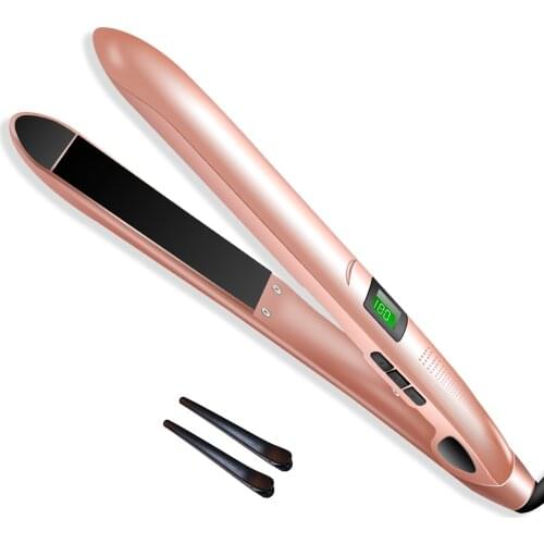 2 in 1 Mini Professional Hair Straightener Curling Bar Straight Roll 2 in 1 Splint Perm Portable Fast Heat Electric Flat Iron