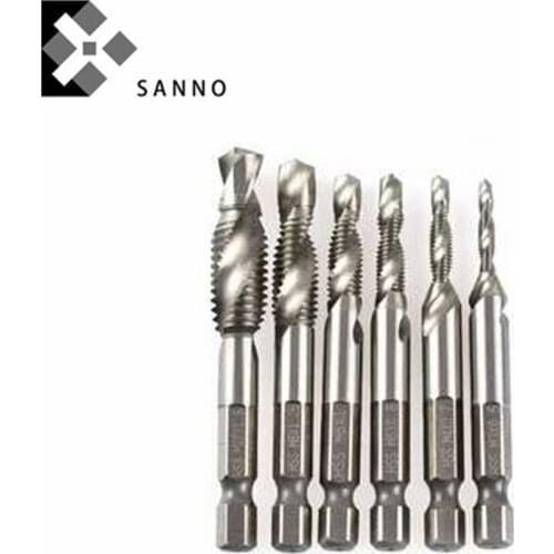 3pcs M3-M10 HSS hexagon shank compound threading tool combination drill taps thread spiral screw composite tap