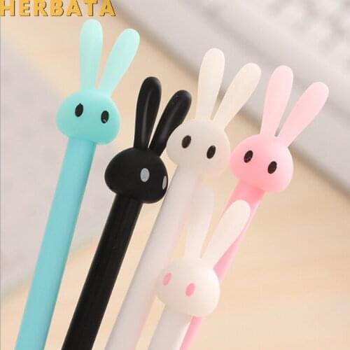 4Pcs/Set Rabbit Gel Pens Set Kawaii School Supplies Office Stationary Photo Album Kawaii Pens Stationery Gel Ink Pen CL-1060