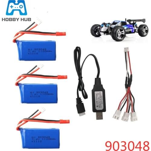 Battert for Wltoys A949 A959 A969 A979 K929 7.4V 1100mah 903048 25c Lipo Battery For RC Helicopter Airplane Cars Boats