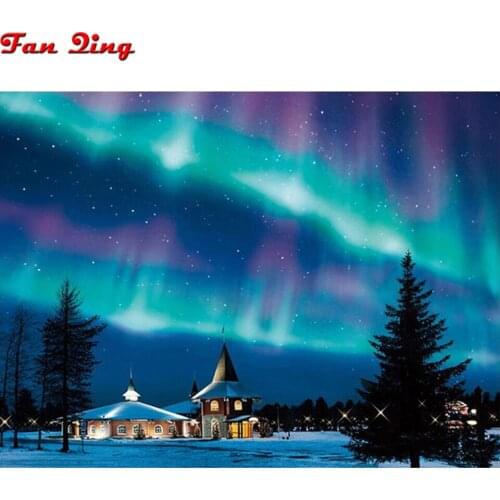 Full square drill Diamond embroidery Green Aurora Borealis diamond Painting accessories Cross Stitch Rhinestone Mosaic art decor