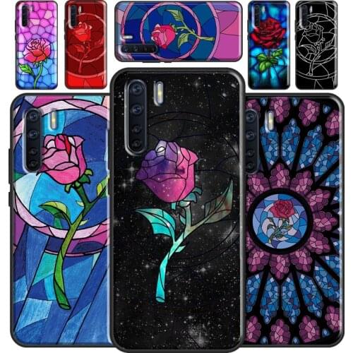 Stained Glass Rose Galaxys Phone Case For OPPO A53 2020 A5 A9 A31 A52 A72 A92 A83 A91 A93 A1K A15 A3S A5S F5 F7 Cover