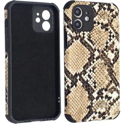 Snake Pattern Phone Case For Iphone 12 Mini 11 Pro Max XR XS SE 2020 6 7 8 Luxury Back Cover With Camera Lens Protection Frame