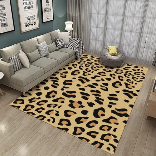 Home Decor Decoartive Geometric Leopard Printed Carpets Area Rugs For Living Room Floor Mat Parlor Bedroom Tapete Door Carpet