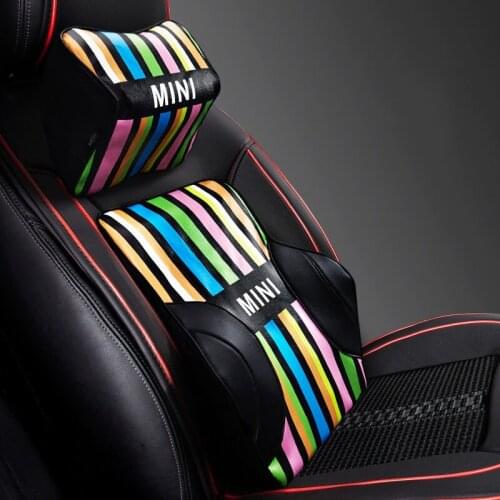 PU Leather Car Seat Supports Auto Seats For Car Headrest Waist Memory Foam Neck Pillow Seats Sets Decor Interior Accessories