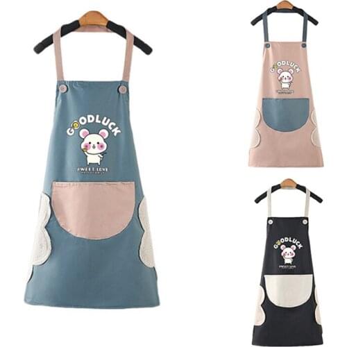 Cute Cartoon Mouse Kitchen Apron for Men Women Home Cleaning Tools Waterproof Apron Easy To Clean