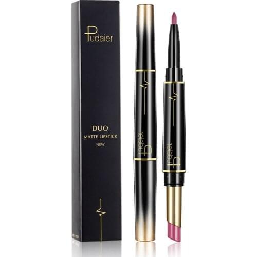 2018 Hot Double Lip Lip Liner Rotation Lip Liner Matt Waterproof Lasting Moisture Smooth Lipstick Fashion Convenience Cosmetics