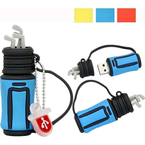 Fashion Full Capacity Golf Bag Shape USB Flash Disk Memory Drive Pen Drive 4GB 8GB 16GB 32GB 64GB Pendrive Creative Flash Gift