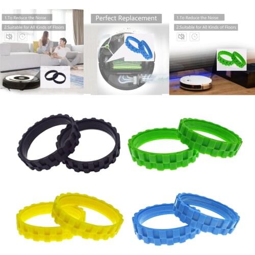 Set of 2 Replacement Part Vacuum Cleaner Tire Wheel Rubber Tyres for Wheels Series 500, 600, 700, 800 and 900, I7+,S9