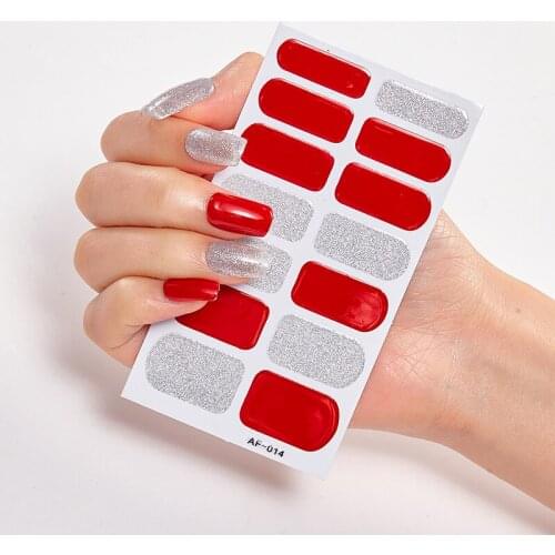 Christmas Dress Up Solid Colors And Creative Nail Art Nail Sticker set Nails Art Decoration False Nail Tips Women Nail Strips