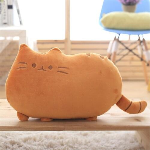 Real Life Plush Soft Plush Cute Cat Shape Pillow Cushion Bolster Sofa Toy Home Decor Solid Color For Childrens Birthday Gifts