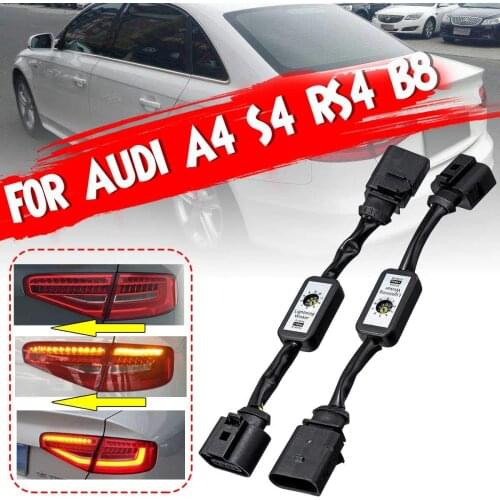 NEW 2Pcs Black Dynamic Turn Signal Indicator LED Taillight Add-on Module Cable Wire Harnes For Audi A4 S4 RS4 B8 2010-2019