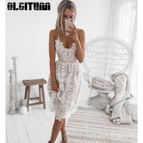 OLGITUM Summer Dresses With Lace