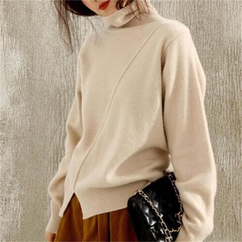 2020Autumn Winter New Cashmere sweater women winter clothes women turtleneck sweater Loose women sweaters knitting pullover tops