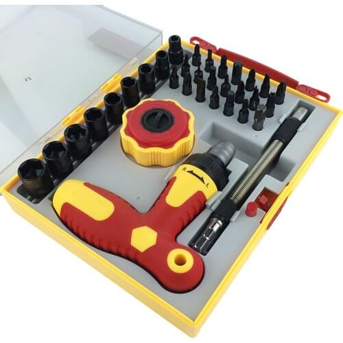 PARON 34 In 1 Precision Screwdriver Destornillador Quick Release Bit Holder T type Anti Skid Cellphone PC Universal Fix Tools