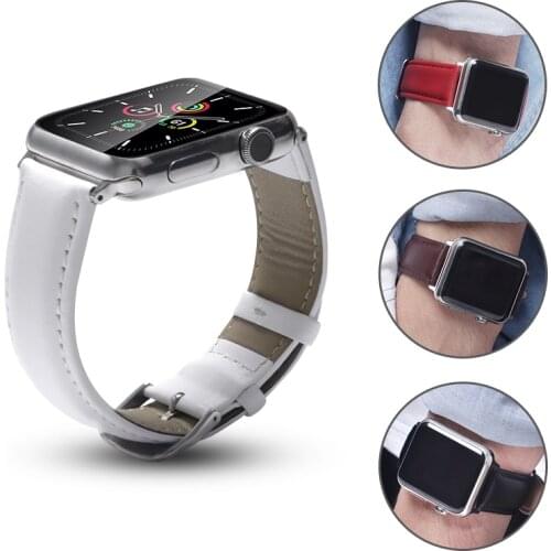 Leather Watch Band for Apple Watch 6 SE 5 4 3 2 1 44mm 42mm 40mm 38mm Leather Bracelet Loop for iwatch Series Wrist Strap