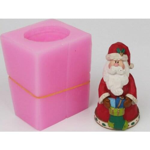 DIY 3d santa Christmas man Food-grade handmade silicone soap candle cake decoration mold