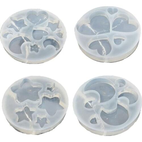 Handmade All Sizes Moon Star Heart Keychain Pendant Resin Casting Molds Moon Star Silicone Molds Jewelry Making Tools