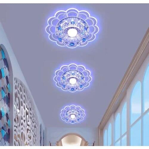Modern LED Crystal Ceiling Light Circular Mini Ceiling Lamp For Living Room Aisle Corridor Kitchen Surface Mount