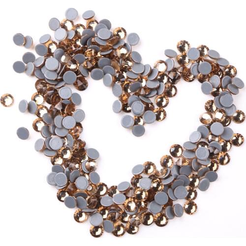 SS6,SS10,SS12,SS16,SS20 1440PCS Lt Topaz Rhinestone Flatback Strass Crystal Hotfix Glass Hot Fix Glass Stones For Garment