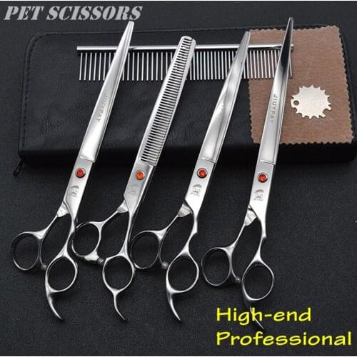 8.0 Inch High-end Professional Pet Scissors For Dog Grooming High Quality Straight & Thinning & Curved Shear 5pcs/Set