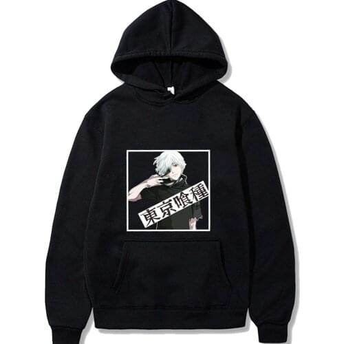 Japanese Anime Tokyo Ghoul Graphic Hoodies Men Kawaii Lounge Wear Clothing Cartoon Kaneki Ken Streetwear Unisex Sweatshirts