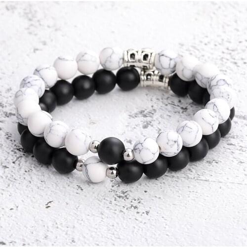 Natural Tiger Eye Stone Beads Bracelet Yoga String Braided Bracelet For Lovers Magnet Couple Bracelets Friendship Unisex Jewelry