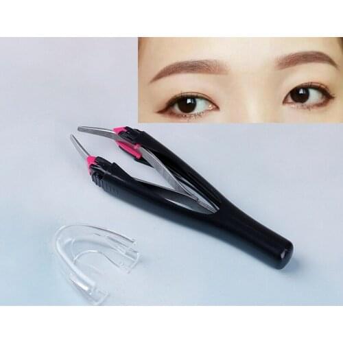 1PC Stainless Steel Face Hair Removal Trimmer Eyelash Clip Automatic Retractable Eyebrow Tweezers Cosmetic Beauty Makeup Tool