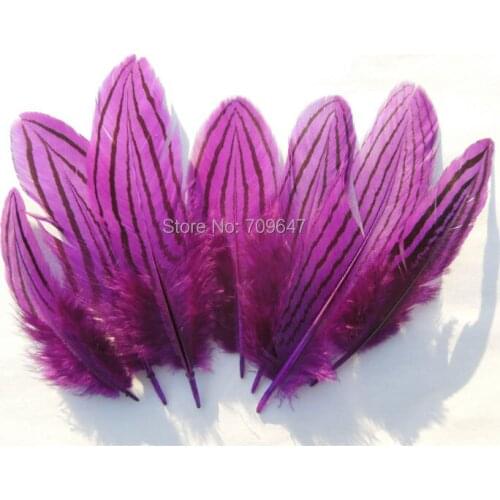 100Pcs/Lot!7-10cm Silver Pheasant Feathers Dyed Purple colour,Plume for Millinery Supplies, Diy Carnival Costume Mask Headdress
