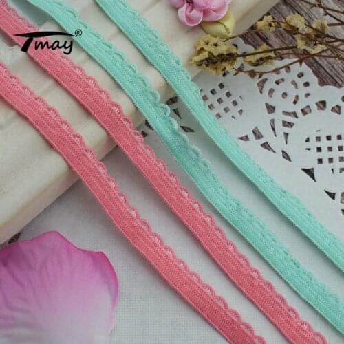 #1537 Flat Edge Elastic Bands elastic rubber band for Pants Bras Lingerie 8yards/lot Stretch Lace Trim DIY Sewing Appliques