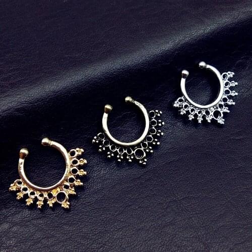 2019 new arrivals 316L Surgical Steel Fake Nose Ring Hoop Ring Nose Body Jewelry Fake Septum Rings Non- Piercing