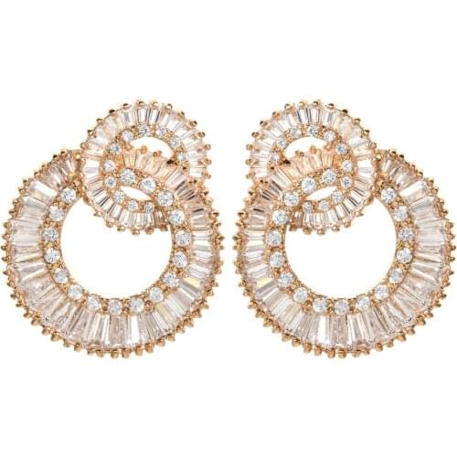 2020 new fashion temperament round zircon earrings women/girls wedding party romantic jewelry earrings ER-474