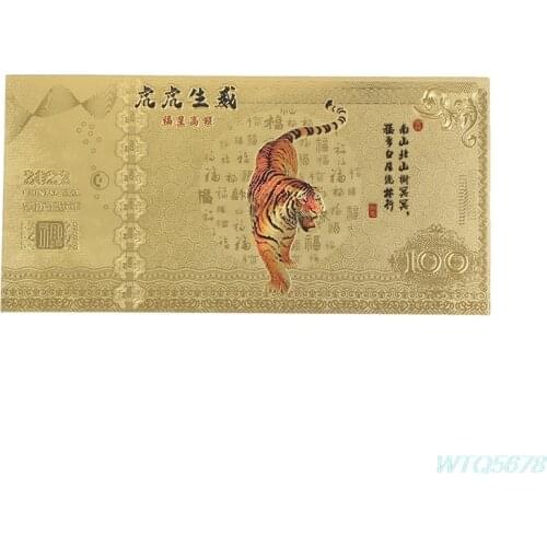2022 tiger year Gold foil red envelope commemorative coins collectibles
