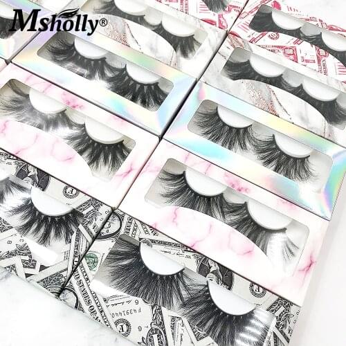 25mm Mink Lashes Fluffy Wholesale 3D Bulk Makeup Tools Natural Messy Wispy False Eyelashes Box Package Fake Lash Dramatic Beauty